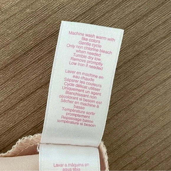 Oscar De La Renta Blush Pink Long Satin Slip Dress with Black Lace - Size XS - Picture 10 of 11